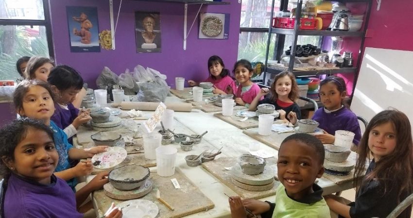 children clay making