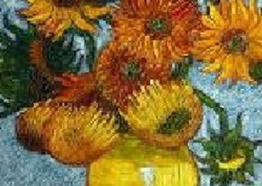 Van Gogh style sunflowers painting