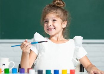young girl painting